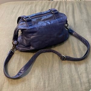 Latino Purple Leather Satchel/Purse Convertible
